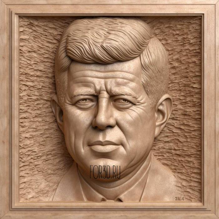 John FKennedy 2 stl model for CNC